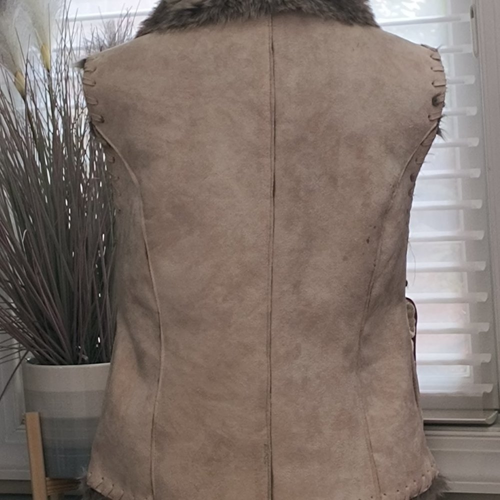 VTG Scully Suede & Fur Vest - Picture 3 of 4